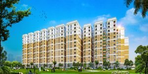 Tales of Greek luxury 2BHK apartment building exterior in Shamshabad Hyderabad.